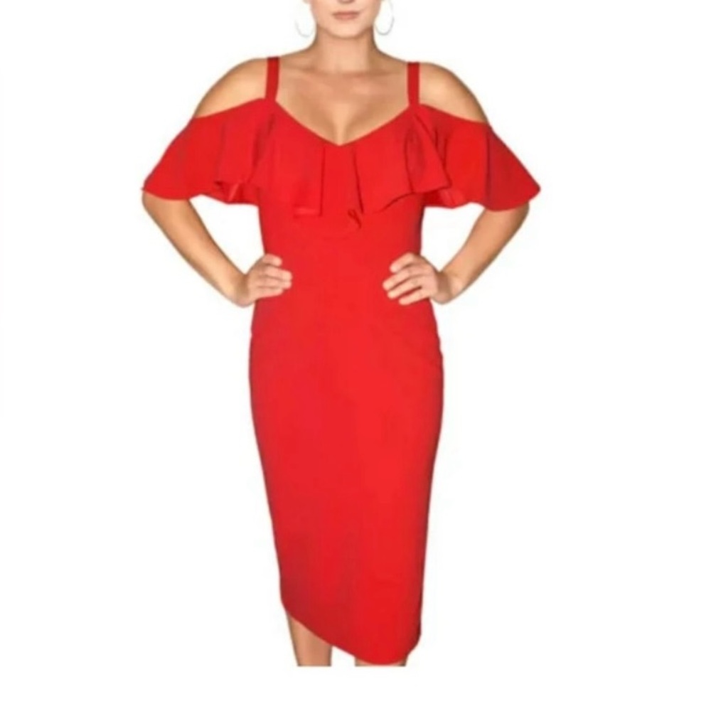 RACHEL Rachel Roy Red Asymmetrical Dress Cocktail Dress - Picture 1 of 9